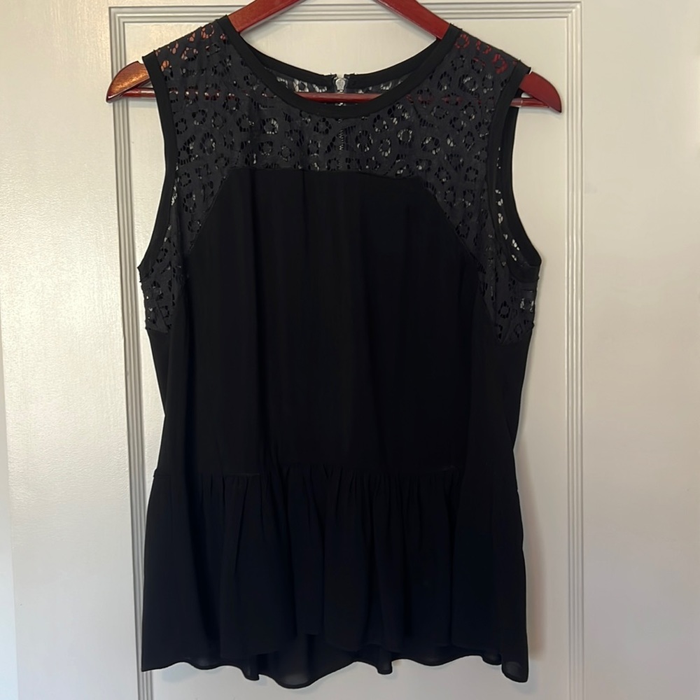 Like new- Rebecca Taylor lace peplum top - Size 8
